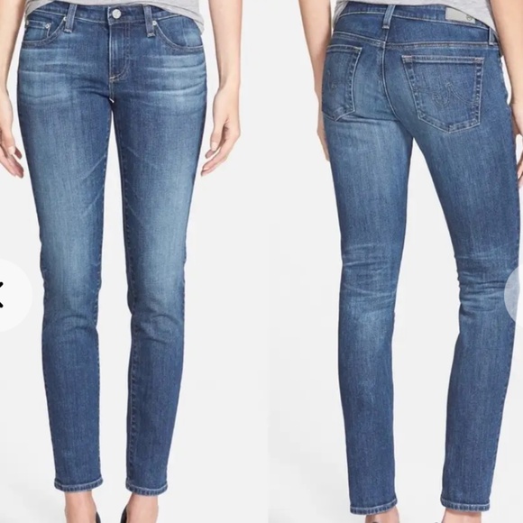 AG Adriano Goldschmied The Stilt Cigarette Leg Jean medium/light wash Size 25 - Picture 2 of 11